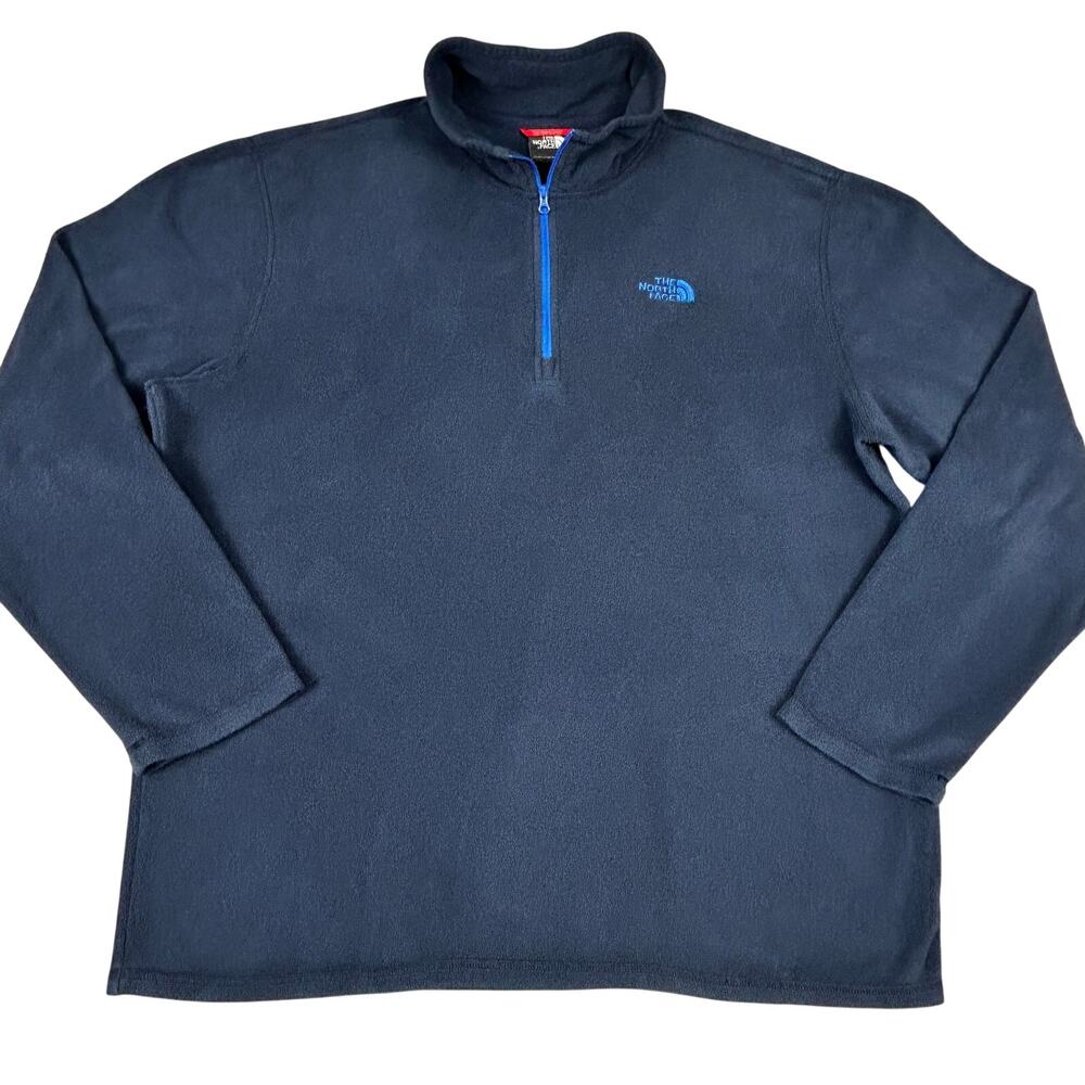 The North Face Men Blue Polartec TKA 100 1/4 Zip Pullover AJGW Microfleece Large
